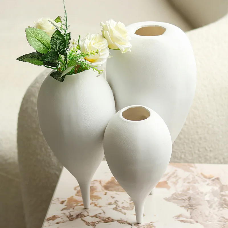 Resin Vase Abstract Balloon Shape Geometric Three-hole Flower Arrangement Crafts Flowerpot Home Decoration Accessories