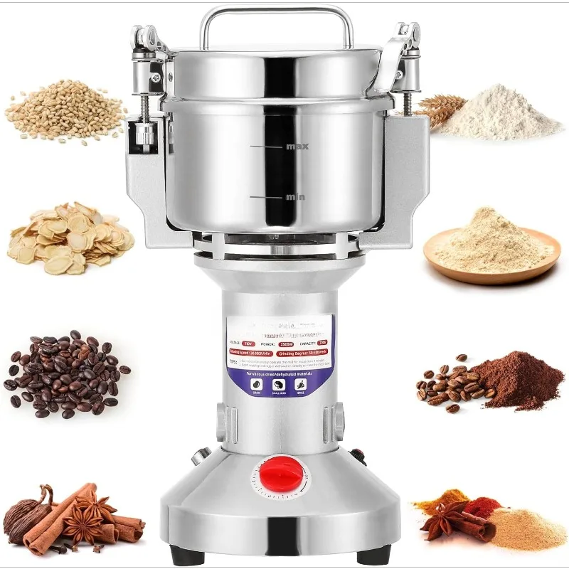 

Grain Mill Grinder Electric 300g Commercial Spice Grinder 1500W Stainless Steel Pulverizer Dry Grinding Machine for