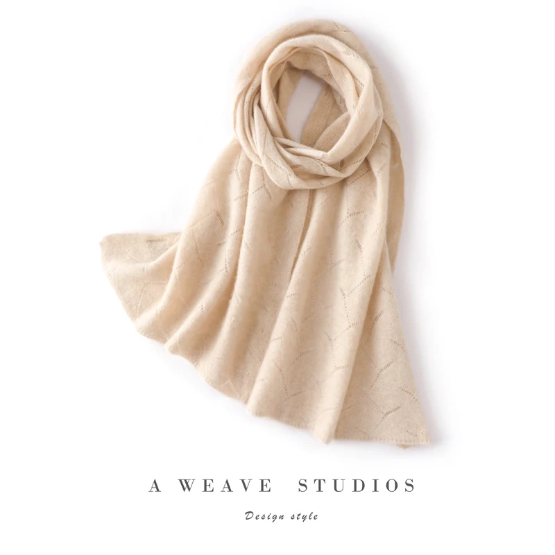 Women Scarf 185*40cm 100% Goat Cashmere Knitted Soft Keeping Warm 4Colors New Arrival Winter Scarves For Ladies FJ01