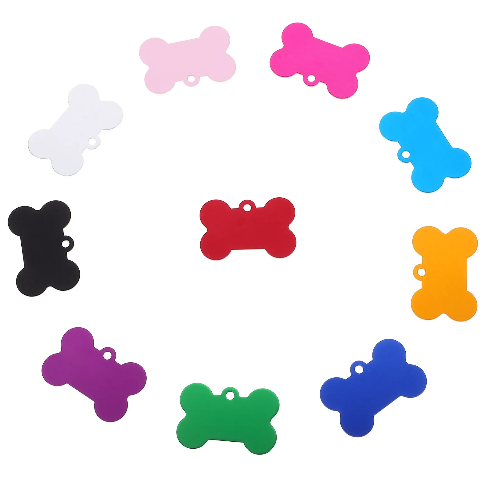 50Pcs Engraved Dog Tags Aluminum Alloy Pet Id Tags Small Cute Name Collar Charms Dog Id Tag Puppy Name Tag Aluminum Alloy Charms