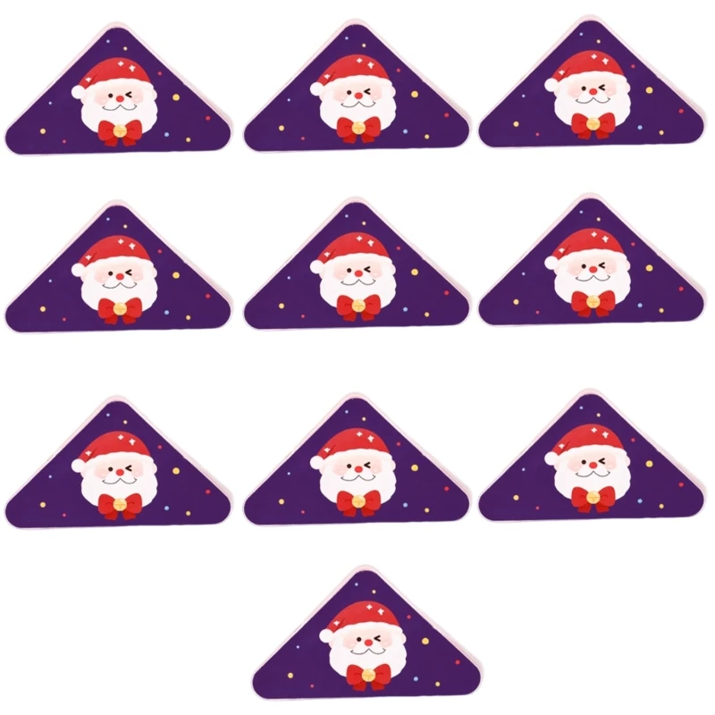 2025 Nieuwe 10 Stuks Driehoekige Papier Hoek Clip Kerst Kerstman Sneeuwpop Aanwezig Case Gingerman Bestand Hoek Clip Hoek