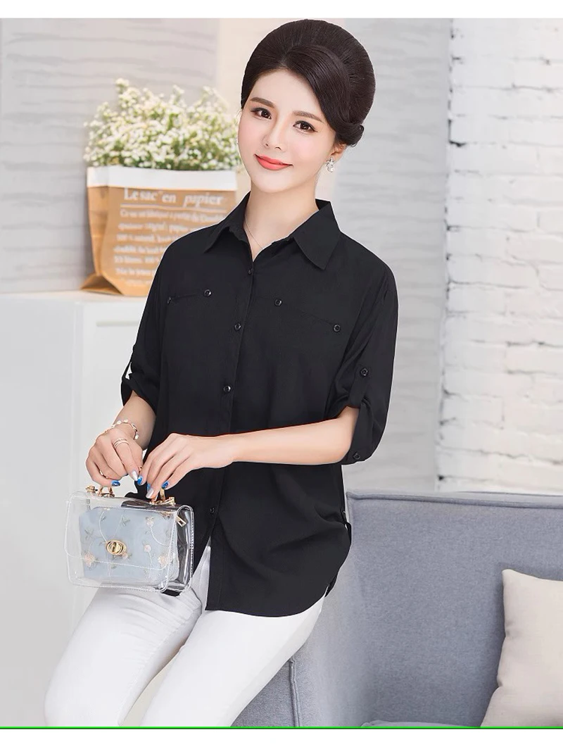 Camicia a maniche lunghe da donna estiva in cotone e seta Temperamento grigio Camicetta semplice ed elegante Pigiama casual per la casa Sudore fresco e assorbente