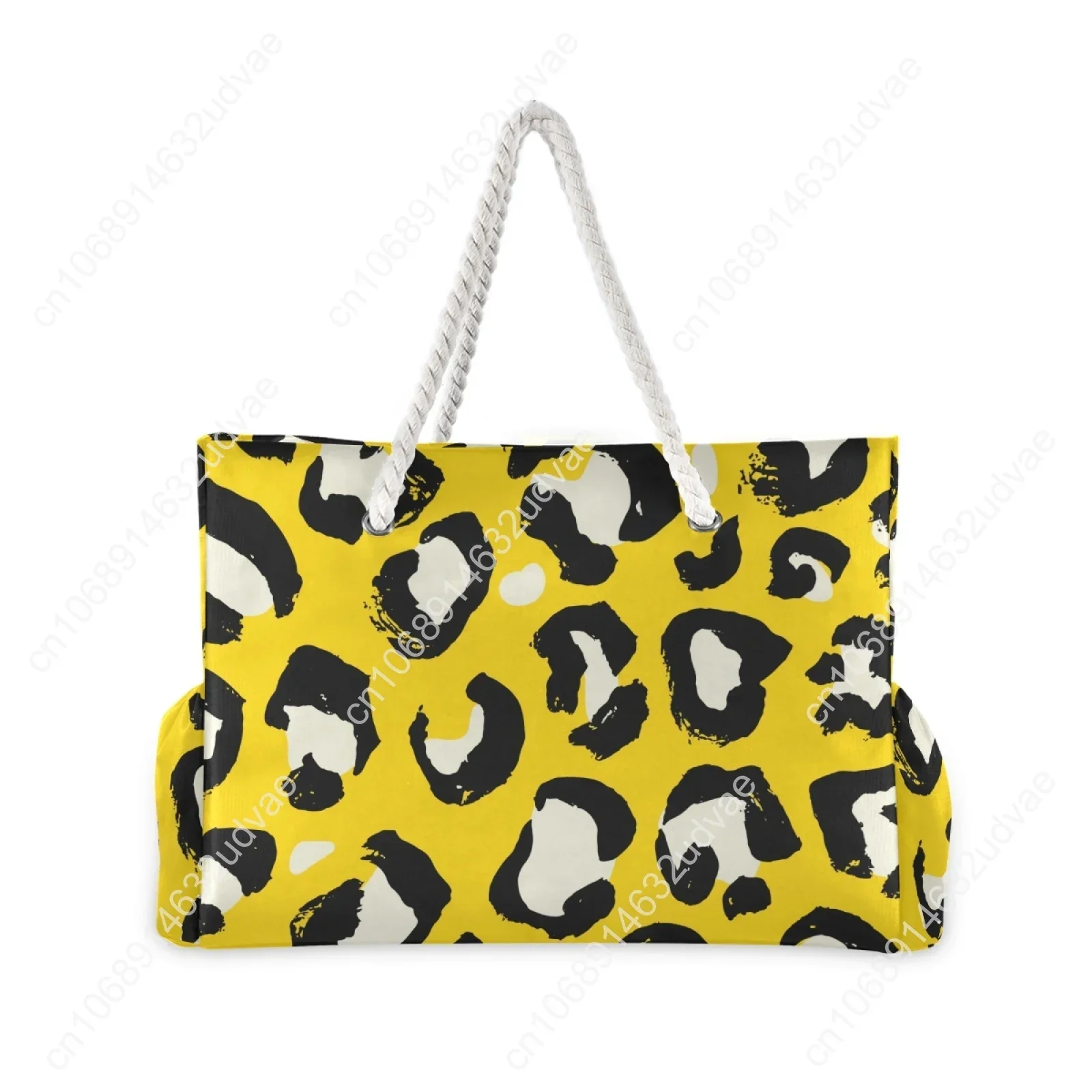 Designer Brand Women's Tote Bag Shoulder Bags Large Capacity Beach Bag Female Handbag High Quality Nylon Leopard Shopping Bag
