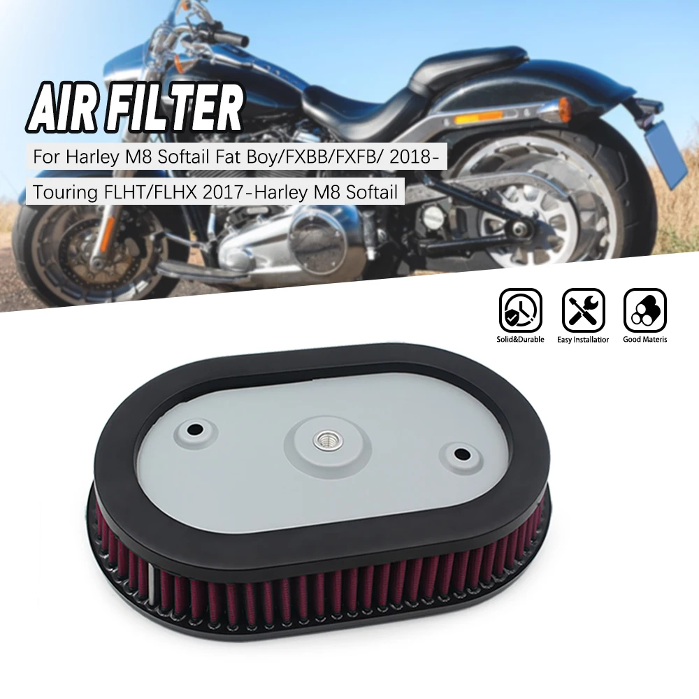 Motorcycle Air Filter Element Intake Cleaner For Harley Softail Fat Bob 114 Touring FLHTK FLFBS 2018-Up