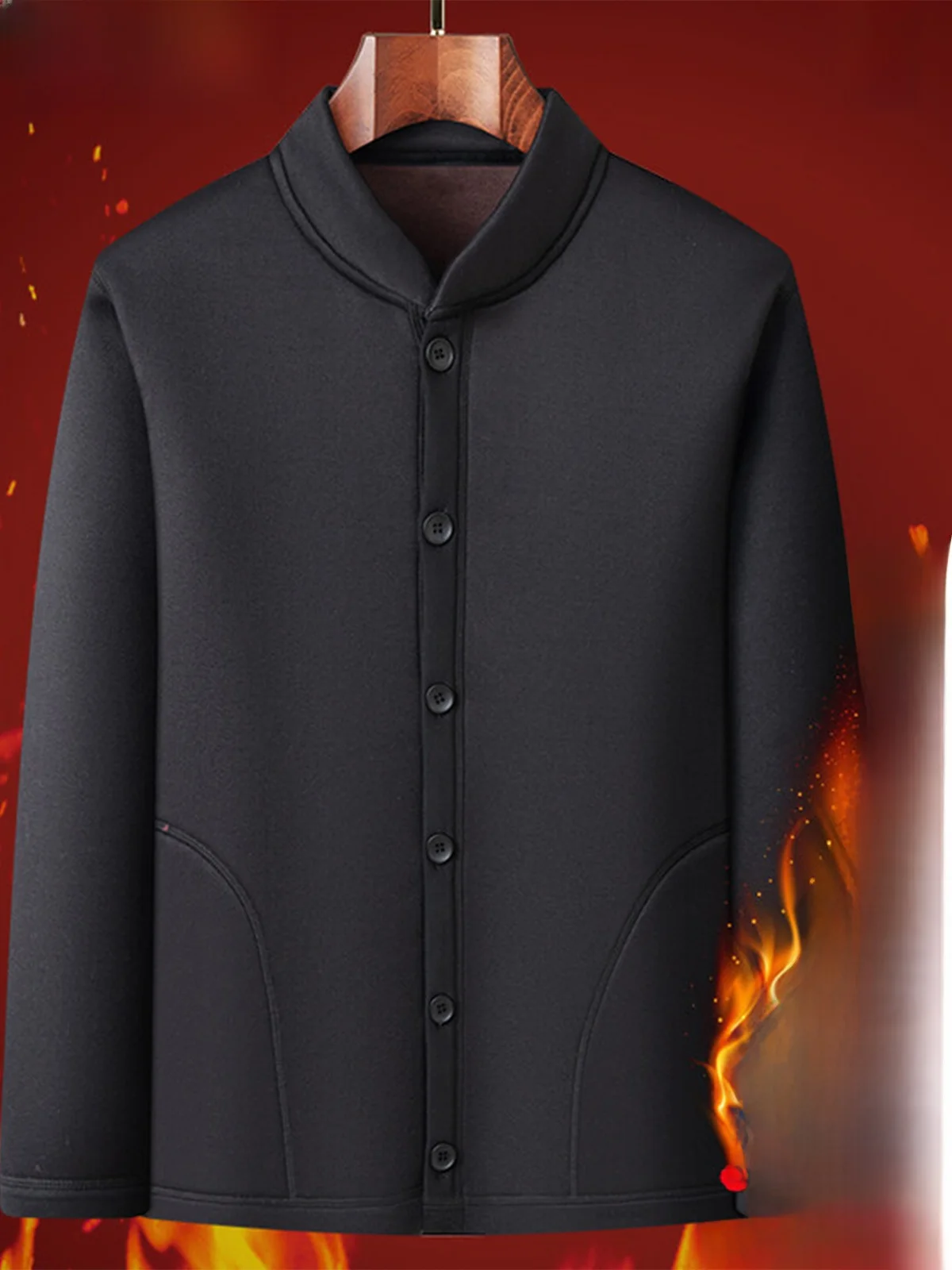 

Thiened Fce Warmth V-ne Мужская куртка Winter Busin Casual Sle Regular Sve Длинная длина Прочная на одной пуговице