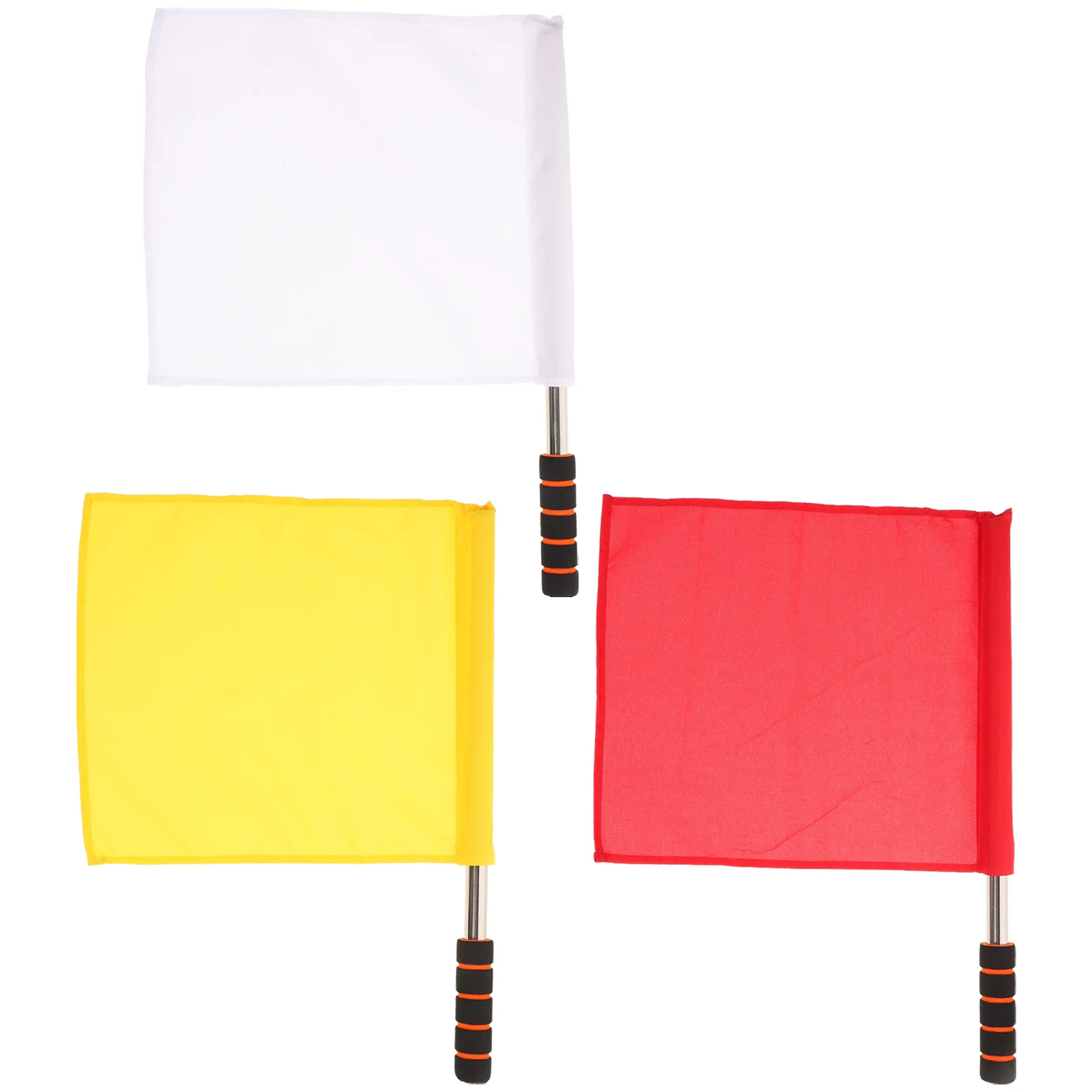 

Healeved Red Flags 3Pcs Referee Flags Stainless Steel Rod Sponge Handle Linesman Flags Flag Signal Flag Hand Flag