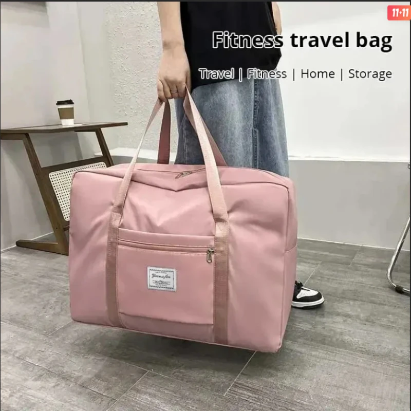 Borsone da viaggio pieghevole per borsa da trasporto per compagnia per donne e ragazze, leggero, di grande capacità, per sport, viaggio nel fine settimana durante la notte