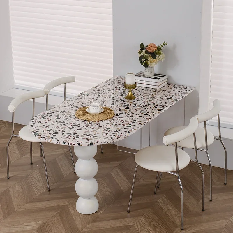 

Designer Garden Dining Table Center Coffee Nordic High Hallway Wall Dining Table Chairs Small Restaurant Mesa Salon Furniture