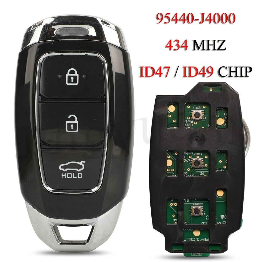 

jingyuqin 95440-J4000 Remote Smart Car Control Key For Hyundai Elantra 2017+ 434Mhz ID47 / ID49 Chip Original Keyless Go Key