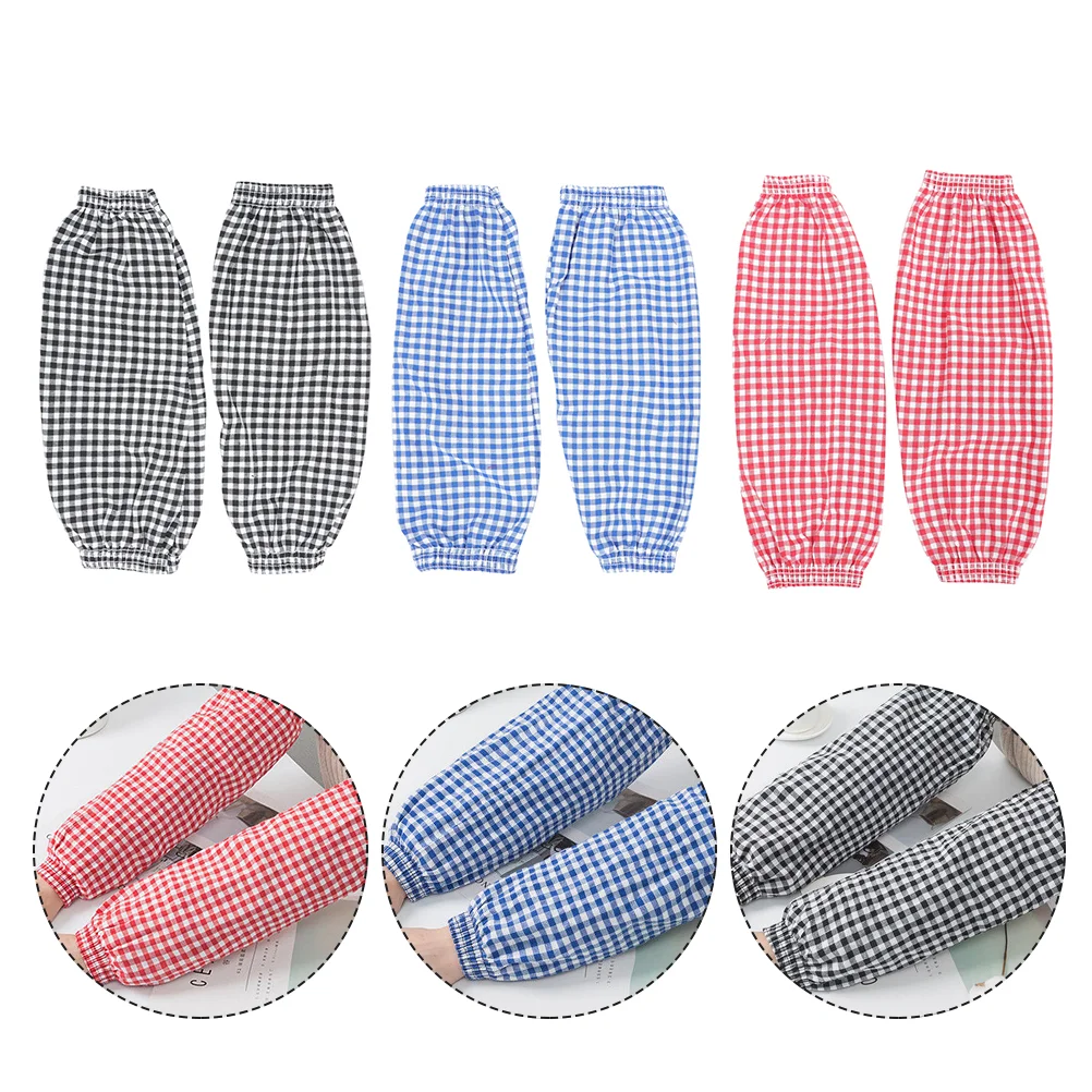 6 Pairs Anti fouling Cleaning Arm Sleeves Elastic Dustproof Loose Oversleeves for Dish Washing Housework Gardening Cotton Linen