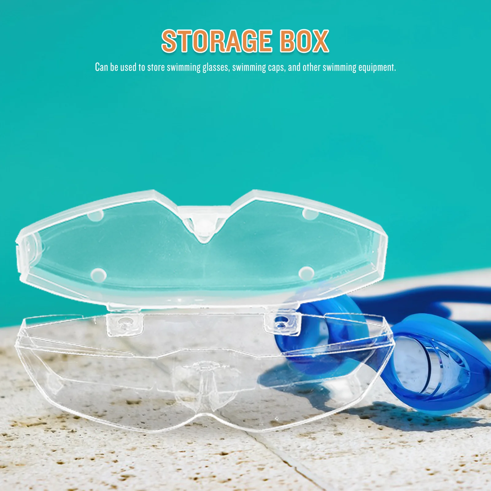 

Swim Goggle Case Lightweight Portable Clear Goggle Storage Box For Swimming Eyewear Durable Plastic Protective Case