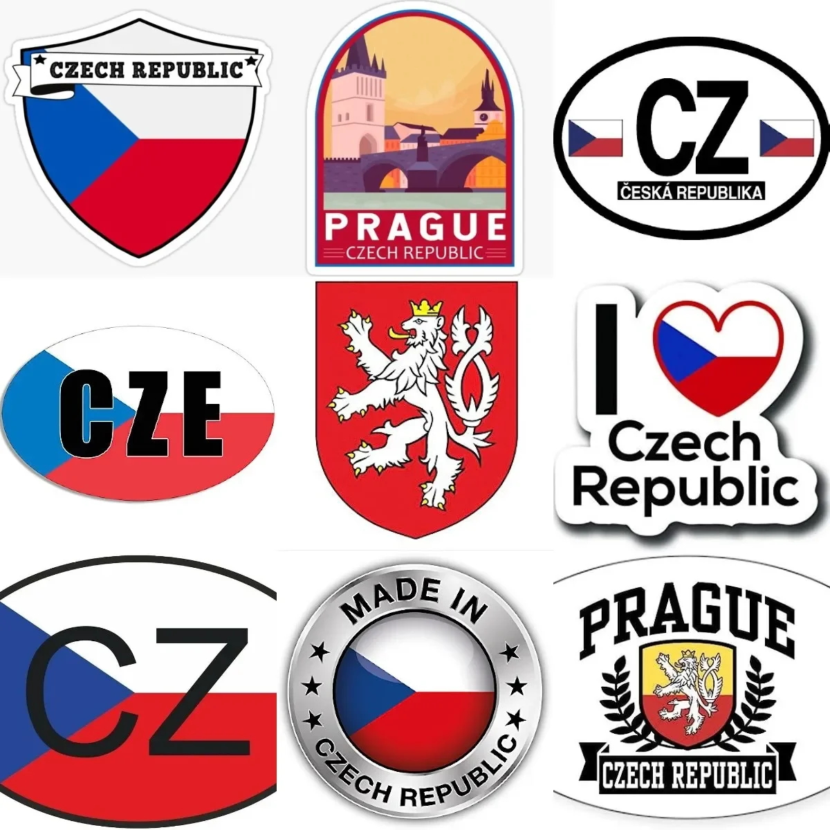 

CZ Czech Republic Flag National Emblem Badge Sticker for Decorate Motorcycle Truck Camper Van Bicycle Off Road Decal Accessories