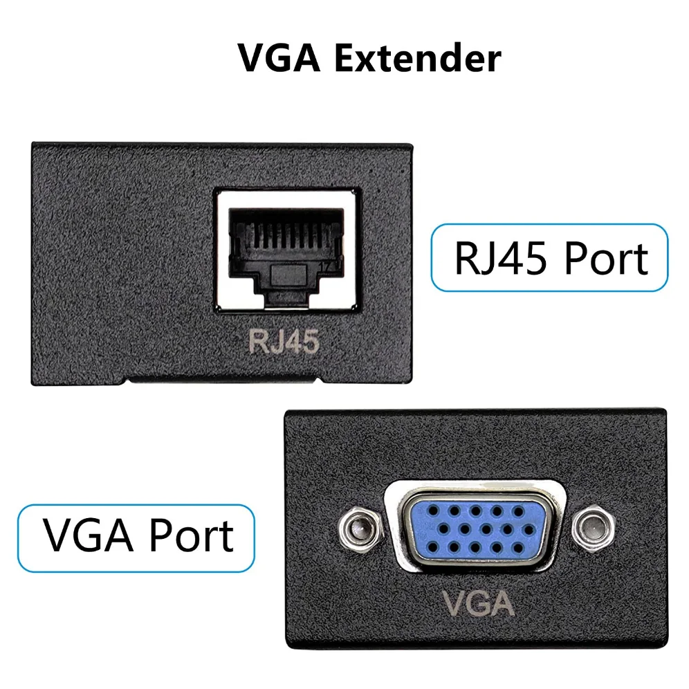 VGA Extender 60M VGA Signal Network Extender Female to Female LAN CAT5 CAT6 RJ45 Network Cable Adaper  for PC Video Transmission