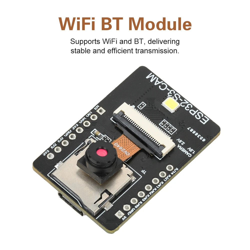 ESP32-S3-CAM WiFi Bluetooth Development Board Visuele herkenningsmodule Type C ESP32 CAM Ondersteuning OV2640 OV5640 Cameramodule