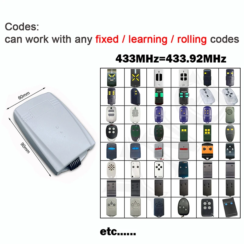 Imagem -02 - Receptor Universal do Controle Remoto da Porta da Garagem Comando do Controlador do Interruptor Código Fixo e Código do Rolamento 9v24v 2ch 433mhz 433.92mhz