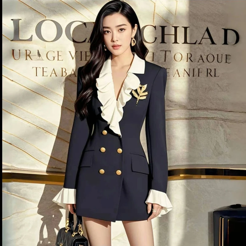 Women's Formal Occasions Small Stature French High-end Temperament Professional Suit Dress