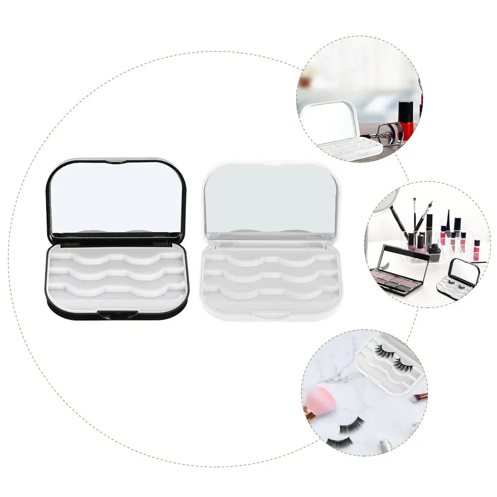 2 pçs caso de armazenamento de cílios plástico à prova dwaterproof água organizador de cílios postiços para mulheres meninas à prova de poeira leve recipiente de cílios