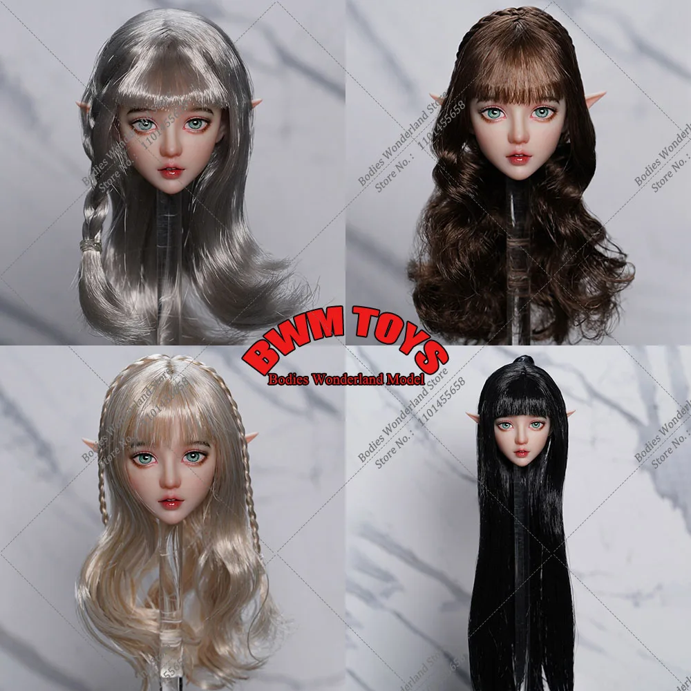 

KID KING KKP003 1/6 Beautiful Female Fairy Amy Head Sculpt Implanted Eyelashes Head Carved for 12'' Pale Skin Action Figure Body