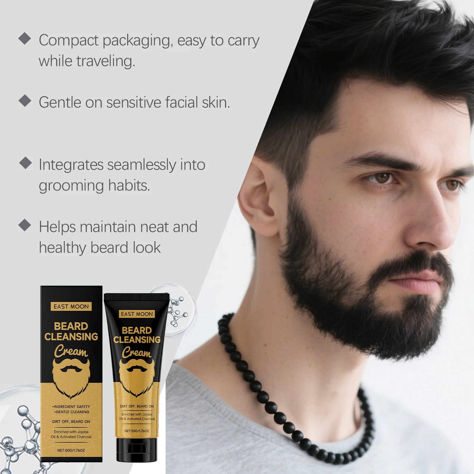 شرق القمر زيوت بذور الجوجوبا كريم تنظيف اللحية دائم مغذي السيطرة على النفط تعزيز النمو الاستمالة الرجال كريمات العناية باللحية #2