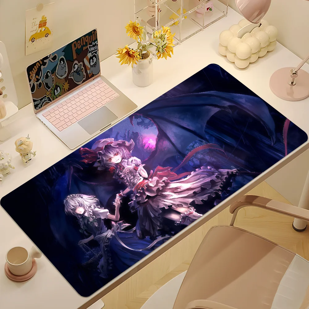 Anime Mouse Pad Gamer XXL Keyboard Mat Purple Demon Wing Gothic Girls Night Forest Anime Multi Scene Office Gaming Home Desk