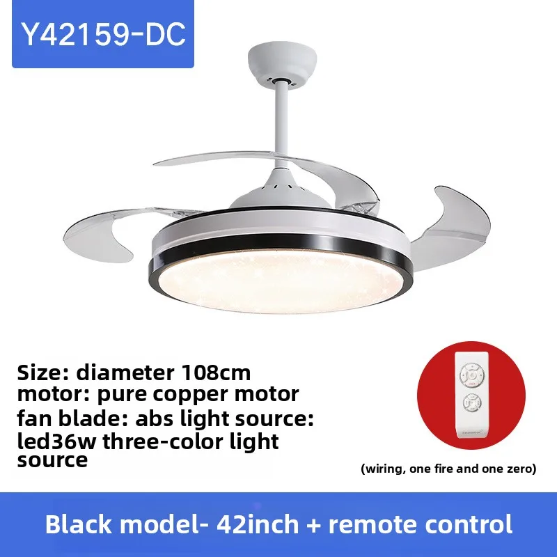Invisible Silent Fan Light Living Room Bedroom Ceiling Fan Light Dining Room Simple Lamp Ceiling Fan