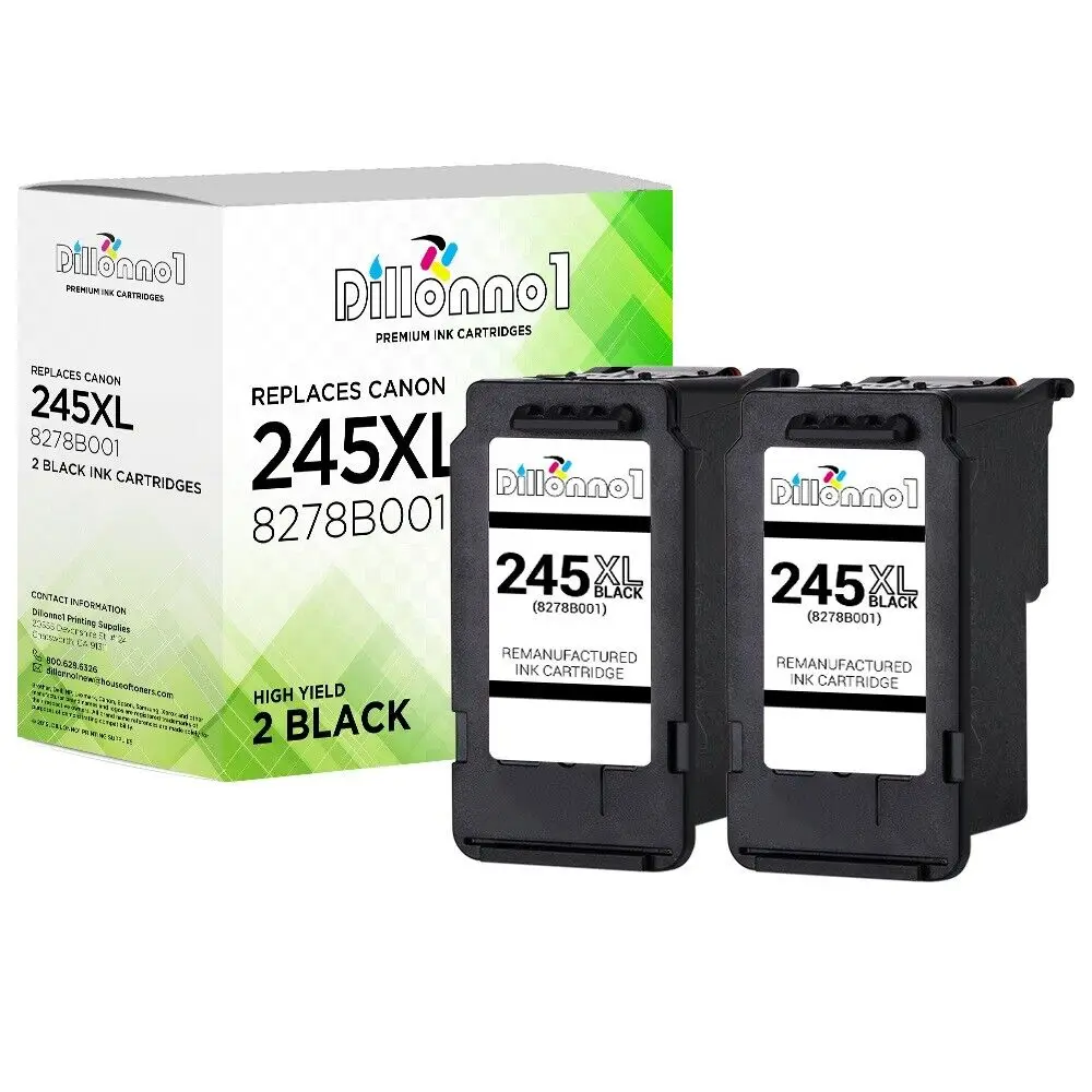 2pk pg245 xl cartuchos de tinta preta para impressoras canon pixma mg2555 mx490