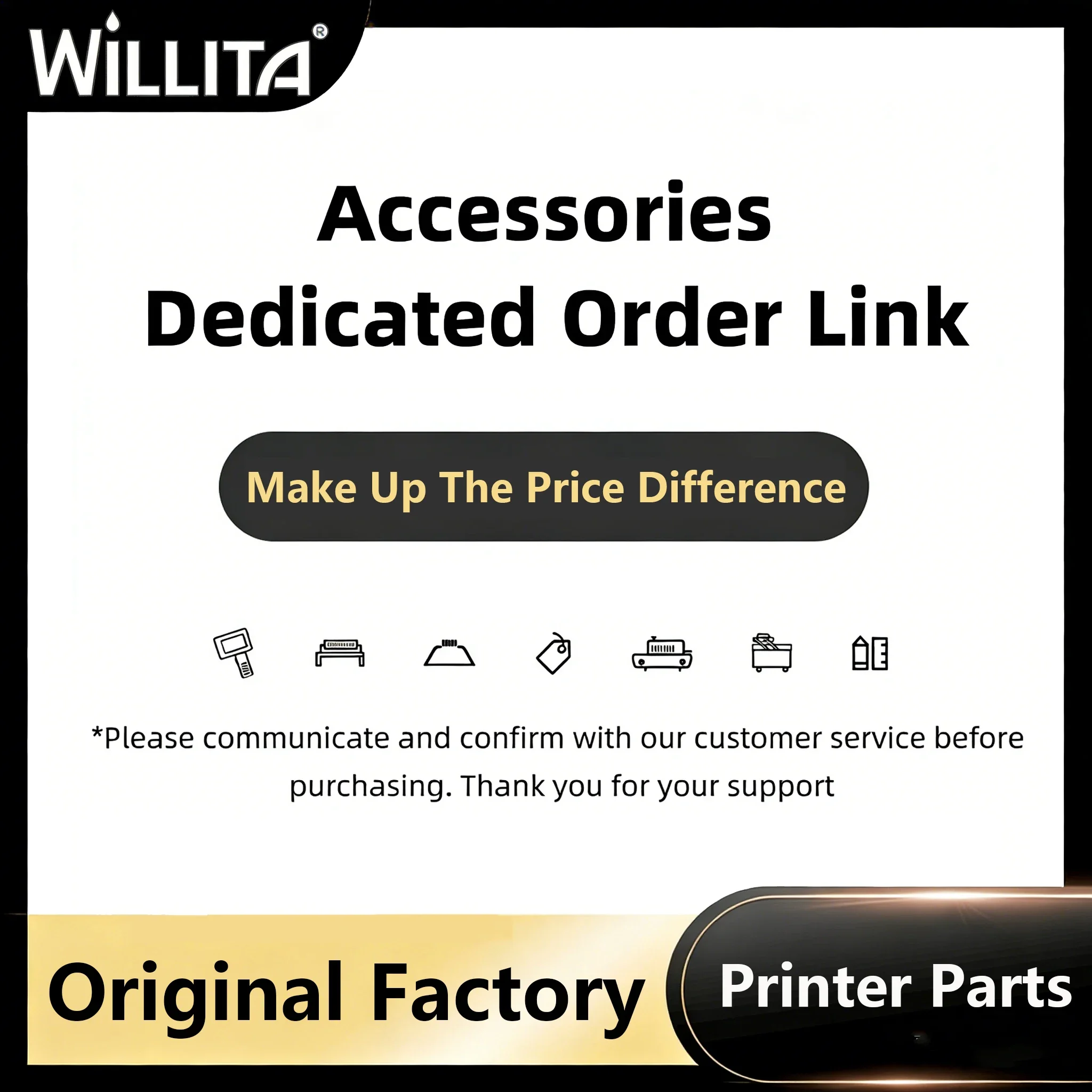 WILLITA Printer Parts 12.7mm / 25.4mm Inkjet Printer Accessories Ink Cartridge Black Ink Egg Inkjet Printer Ink Printer Chip