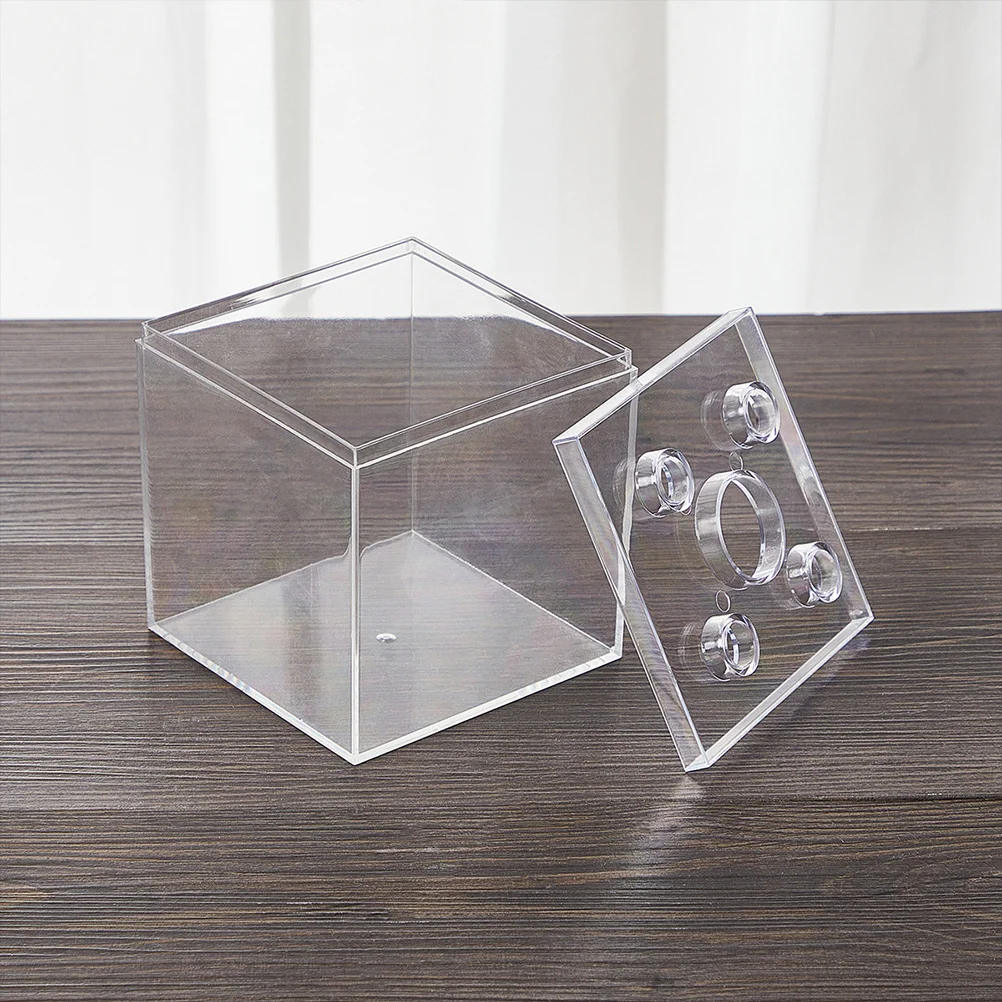 

2pcs Clear Plastic Square Storage Cubes Transparent Organizer Box For Action Figures Artware Jewelry Candy Desktop Display