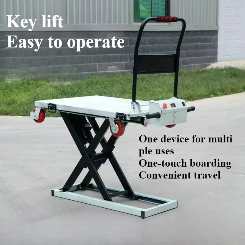 High Quality Electric Flatbed Trolley Portable Transport Mobile Small Hydraulic Lift Flatbed Trolley