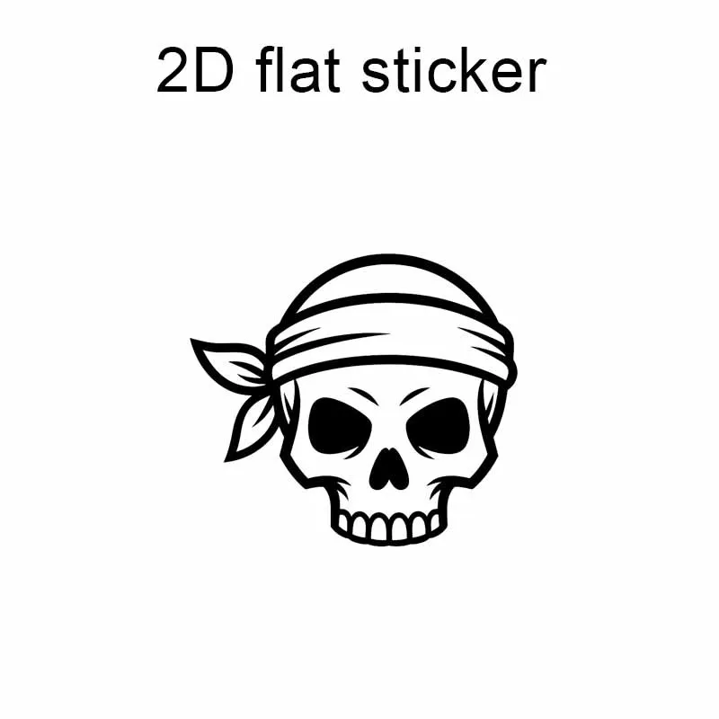 

1PC Black&White Pirate Bandana Skull Vinyl Sticker - DIY Decal for Car Laptop Accessories