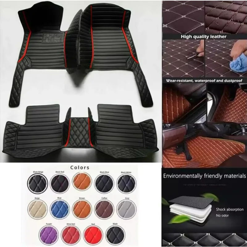 

Custom Car Floor Mats For Nissan Sunny Versa Almera Auto Carpets PU-leather waterproof Foot Coche Accessorie floor liners