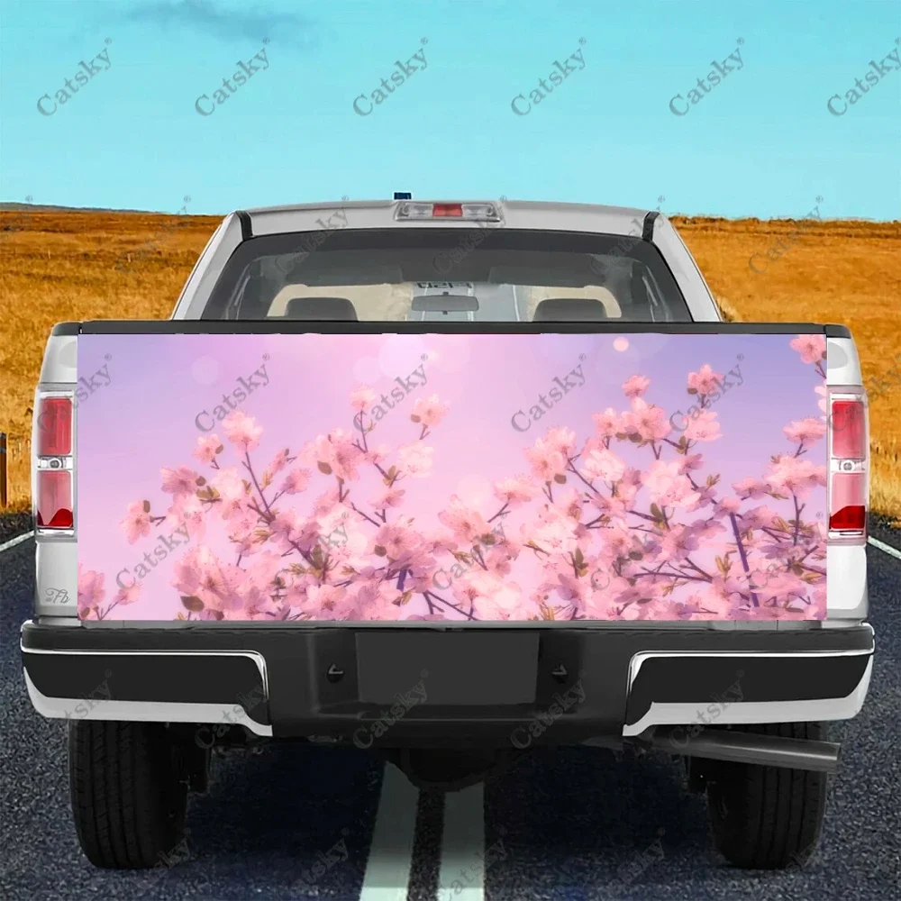 Watercolor plum blossom Truck Tailgate Wrap Professional Grade Material Universal Fit for Full Size Trucks Car Wash Safe