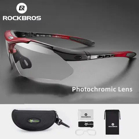 ROCKBROS Cycling Photochromic Glasses UV400  Bicycle Glasses Eyewear Ultralight MTB Sunglasses Fishing Bike Glasses Equipment
