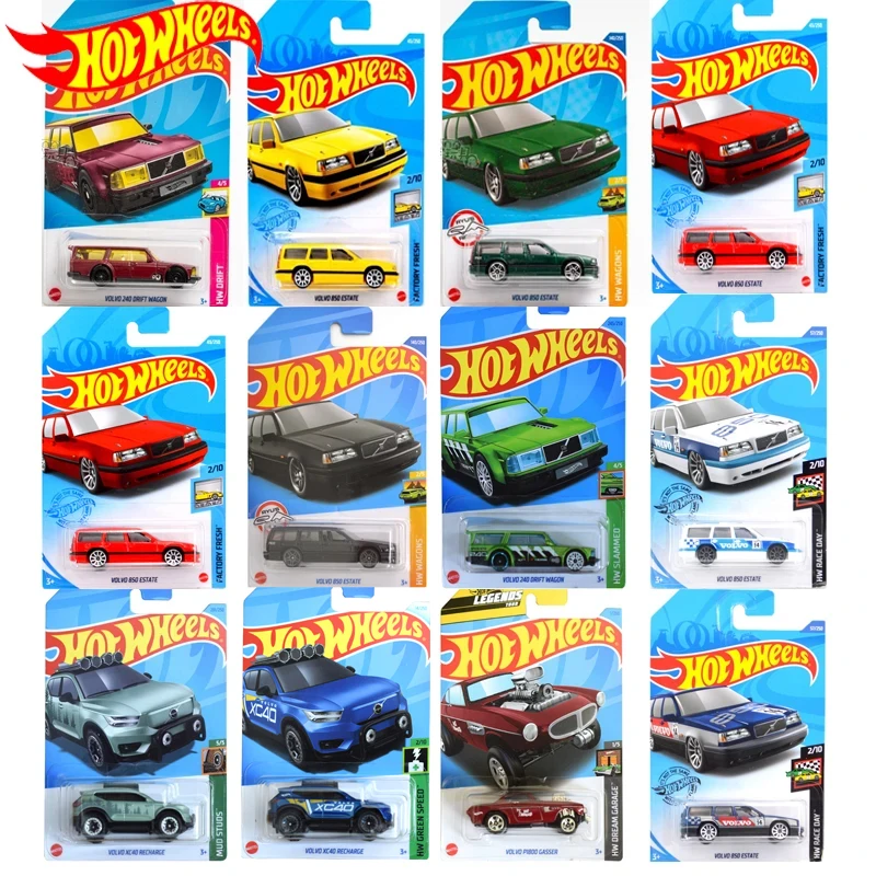 Original Hot Wheels Car Kids Toys for Boys 1/64 Diecast Volvo 850 Estate XC40 Charge P1800 Gasser 240 Drift Wagon Vehicle Gift