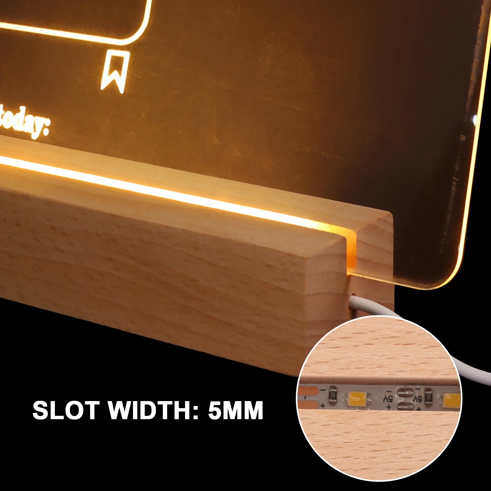 Деревянная платформа с LED-подсветкой для выставки стеклянного искусства и ночного света