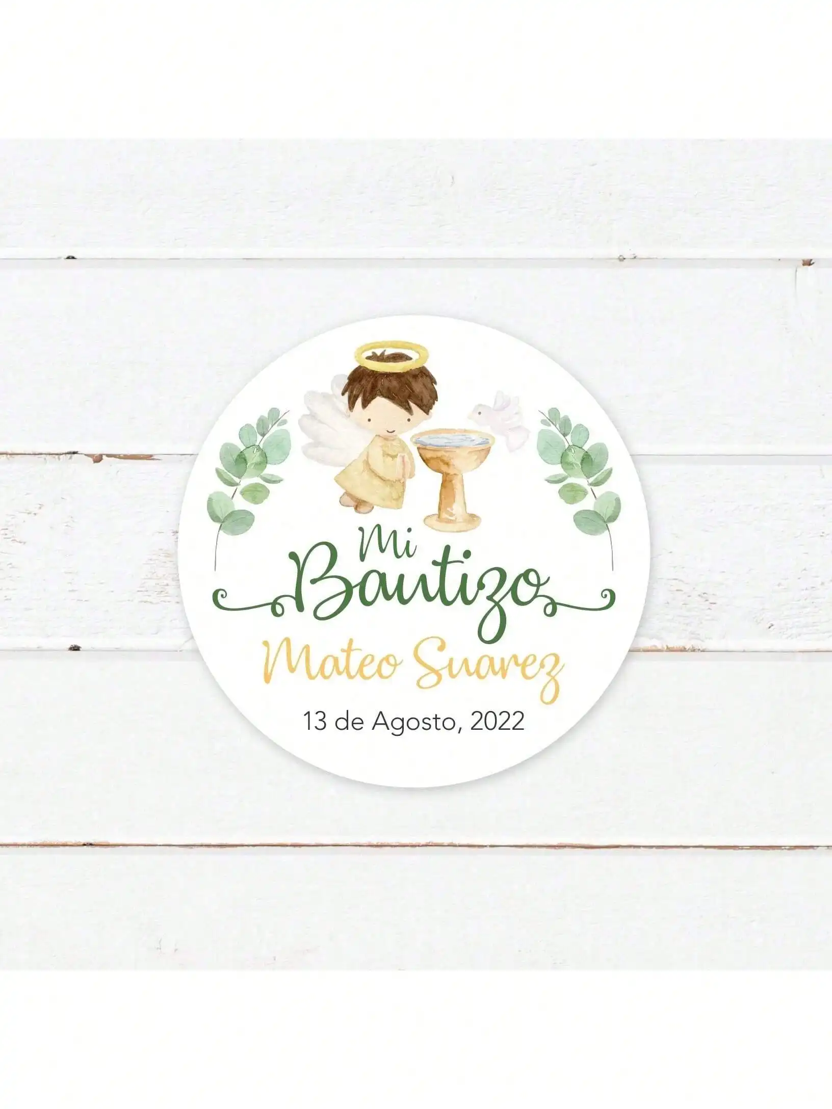 100 قطعة اسم شخصي ملصقات لصالح التواصل الأول ، ملصقات المناولة الأولى ، مقاومة للماء 1.5 ~ 3 بوصة ملصقات المناولة المقدسة الأولى