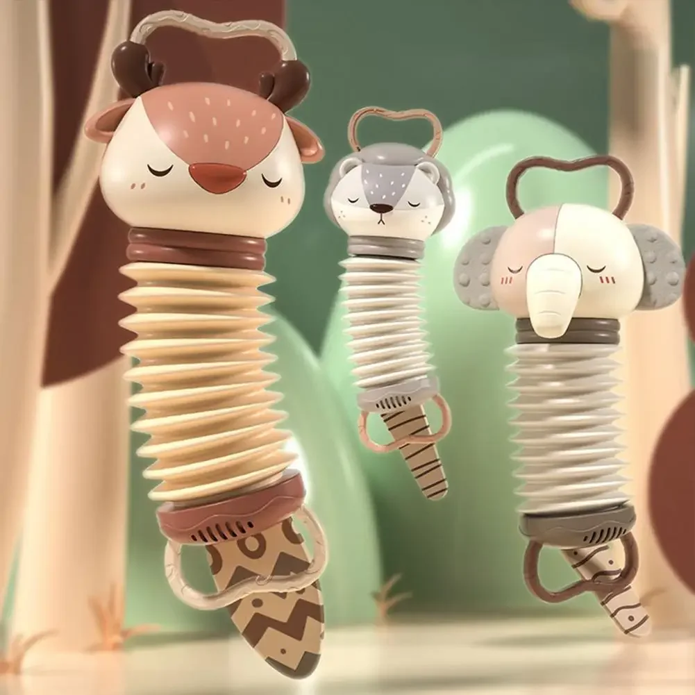 Juguete musical de acordeón para bebé, coche de animales de dibujos animados, instrumento de educación temprana colgante, música Vocal electrónica, juguetes calmantes, regalos para niños