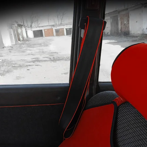 Imagen 2 del producto 4 Uds. Cinturón de seguridad de coche con borde rojo, correas de poliéster para asiento, correa de seguridad de nailon, 3,6 M, 48MM, conversión de asiento de coche, accesorios DIY