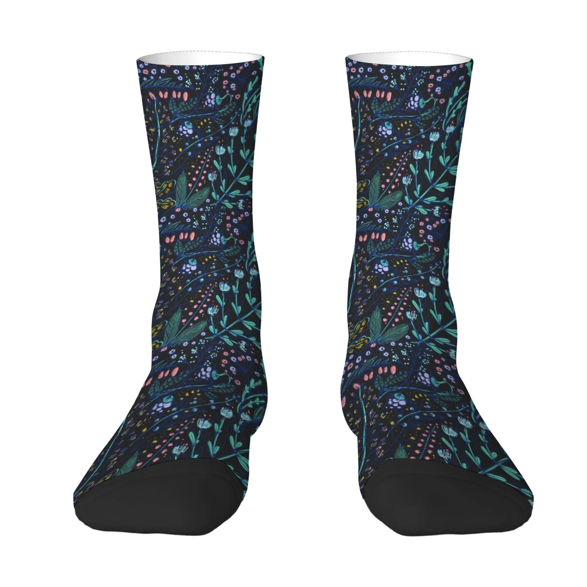 Bohemian-style Floral Print Men's Socks Comfortable Soft Breathable Socks Retro Harajuku Style Funny and Cheerful Socks Gifts