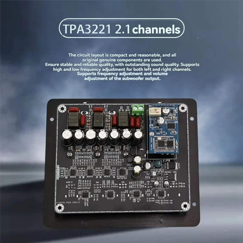 【2025 حديثًا】TPA3221 مكبر صوت HIFI لوحة مضخم صوت 100Wx2 + 200W مع بلوتوث 5.1 - نظام صوت Hifi 2.1 قناة