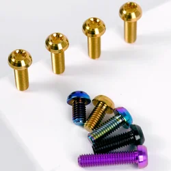 1 PC Multiple Color M5 p0.8mm x 8 9 10 12 14 16 20 25mm GR5 Titanium Alloy Screw T25 Torx Head For Bicycle Disc Brake