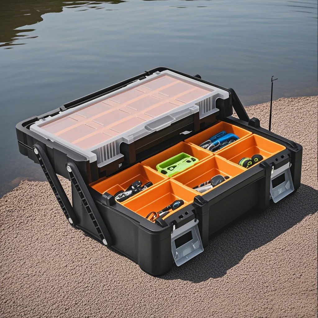 Potable Hardware Toolbox Parts Storage Box 2-Layer Folding Hard Case Box Empty Large Tool Box Screws Hardware Storage