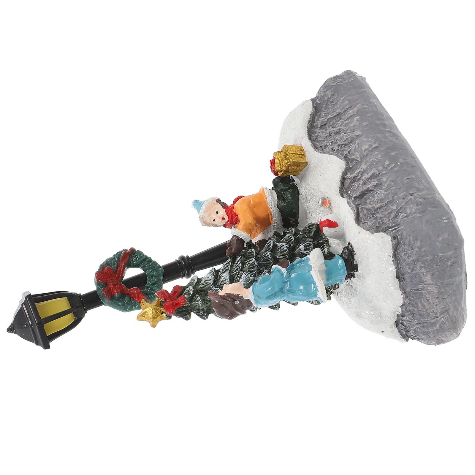 

1Pcs Resin Christmas Ornament LED Mini Desktop Micro Landscape Decor Resin Crafts Xmas Micro Landscape Decoration