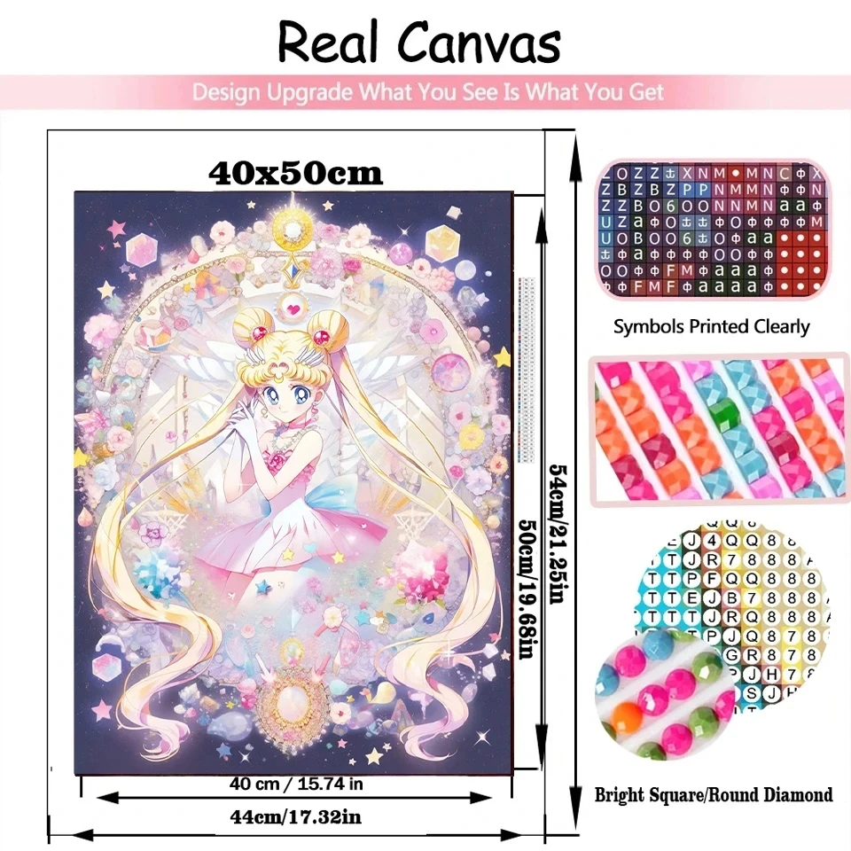 DIY 5D Diamond Painting New Set Anime Girl Picture Mosaic Full Rhinestone Embroidery Cross Stitch Home Art Decoration