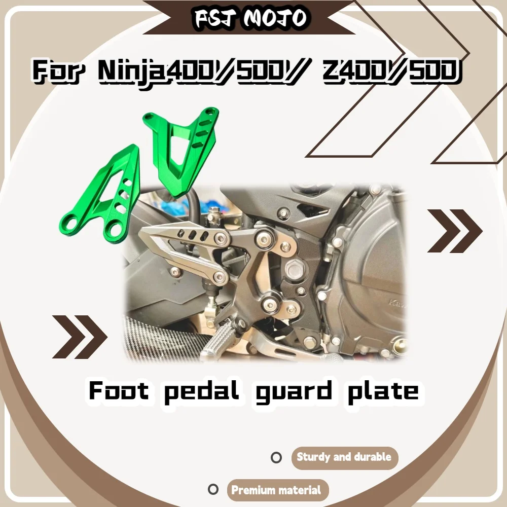 

For Ninja400 Ninja500 Z400 Z500 Modified Footpeg Side Cover, Alloy Front Heel Plate Anti-wear Accessories