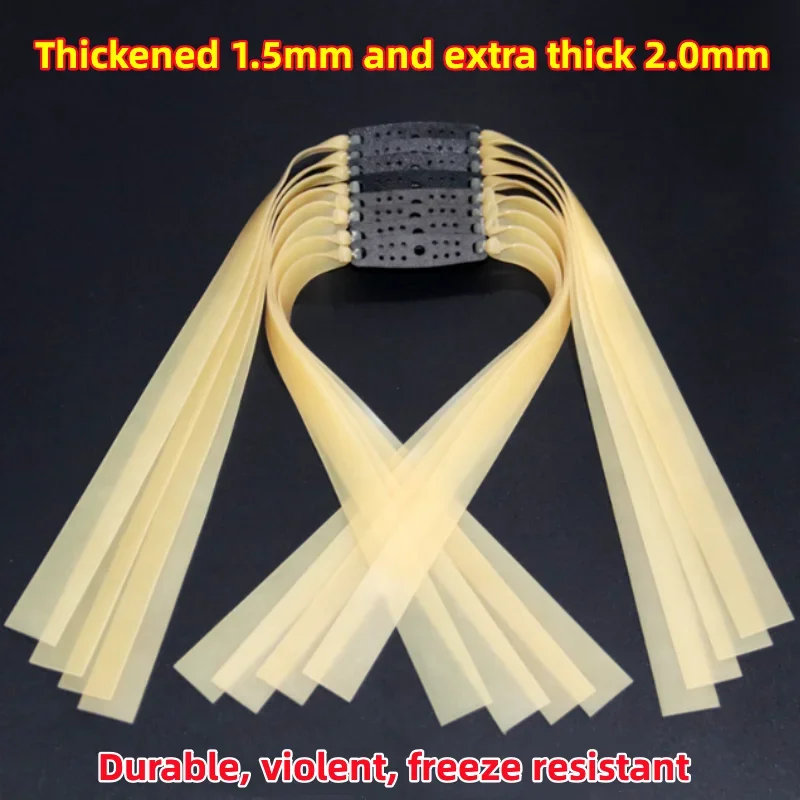 6pcs Slingshot Hunting Rubber Band 0.85-2.0mm High Elasticity Outdoor Catapult Shooting Accessories Strong Flat Rubber Band