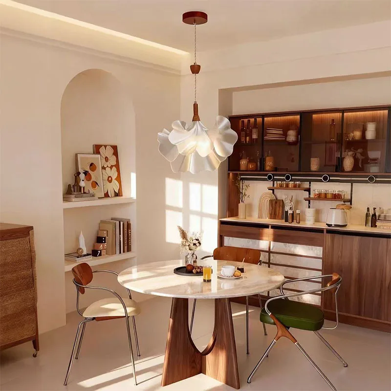 Modern Petal Chandelier LED Chandelier Height Adjustable Pendant Light Home Decoration Living Room Dining Indoor Bedroom Lights