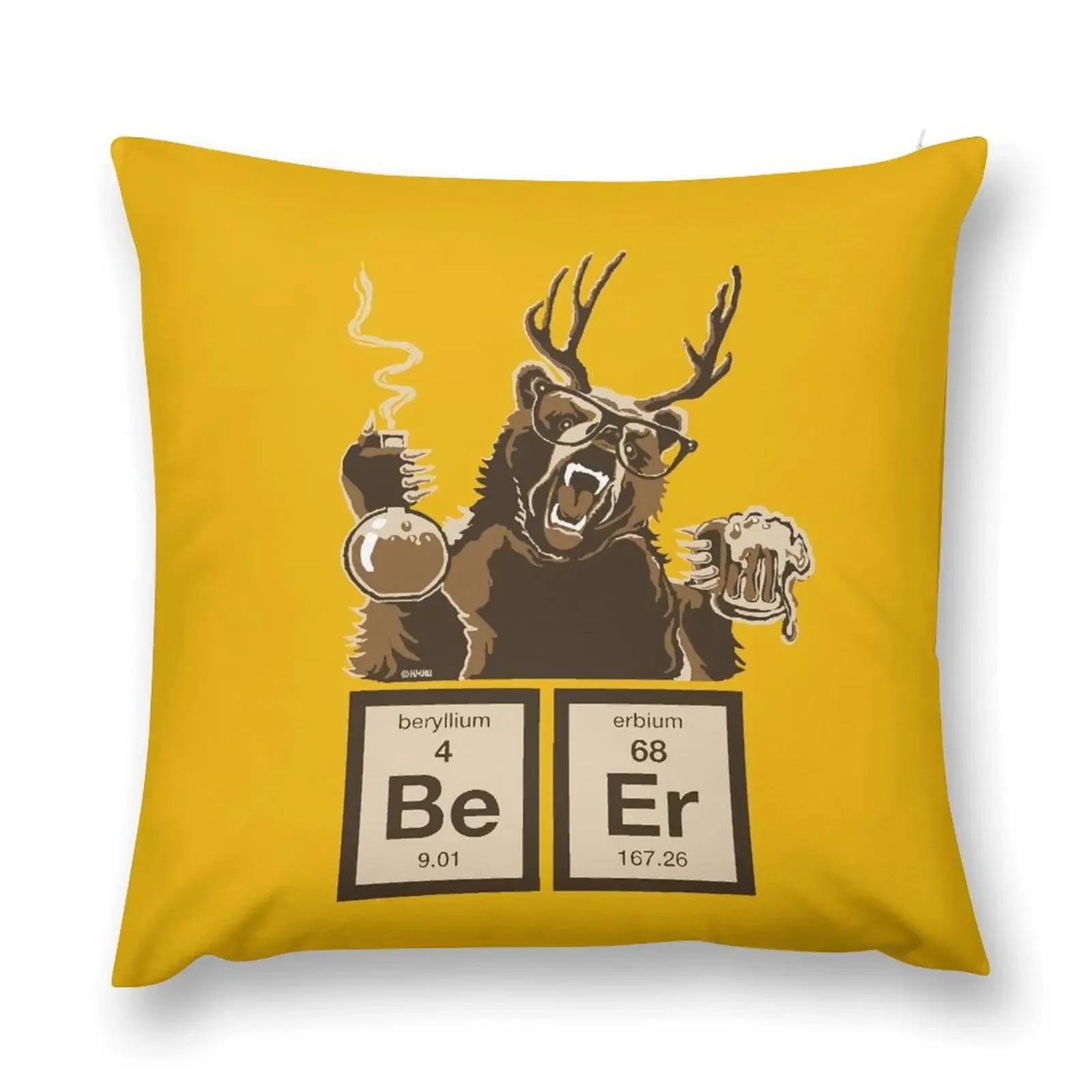 Chemistry bear discovered beer Throw Pillow Sofa Decorative Covers Pillowcase Cushion pillow