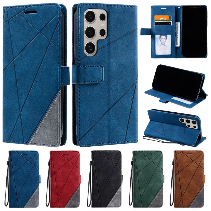 Flip-Wallet-Lederhülle für Samsung Galaxy S26 S25 S24 S23 Ultra Plus S25 FE S23 S24FE Handyhülle S 26 Ultra Cover