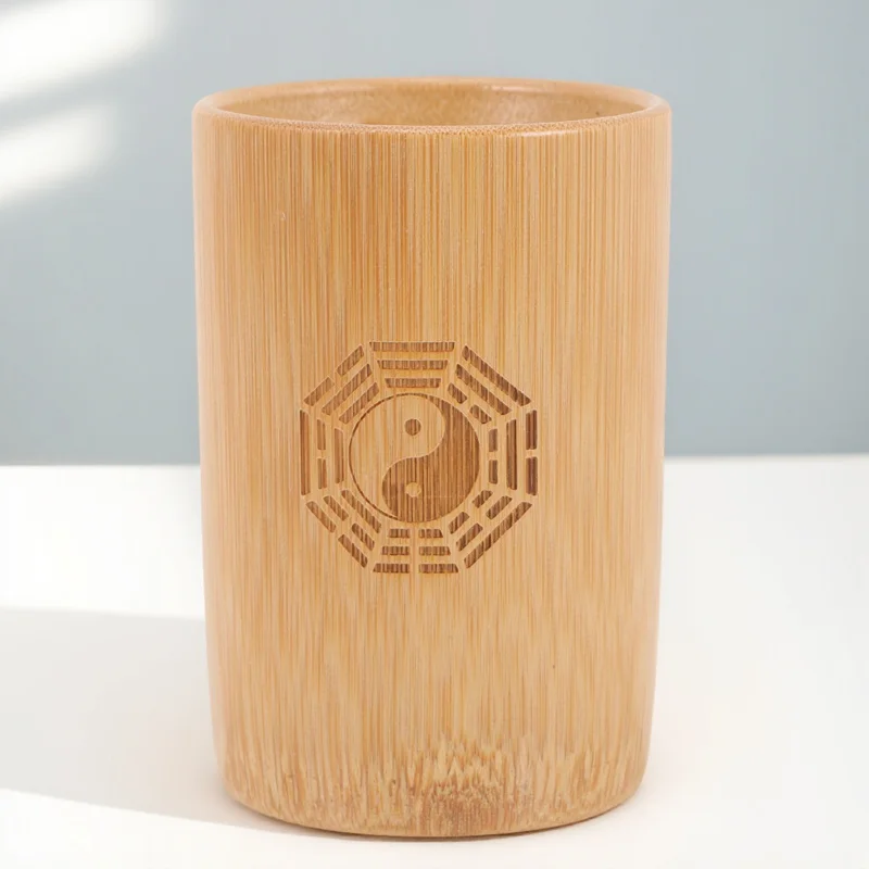 1 Set Bamboo Divination Game Pot Chinese Style Fortune Telling Bucket With Copper Coins Divination Props Set For Temple Use